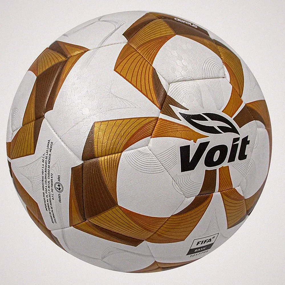 Voit Aereus Soccer Ball, Size 4 and 5, for Natural and Artificial Turf (Gold, 5)