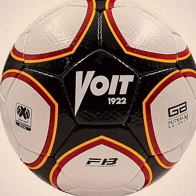 Voit Futsal Ball No.4 S300 Hand-Stitched 32 Panel Low Bounce Indoor Soccer White