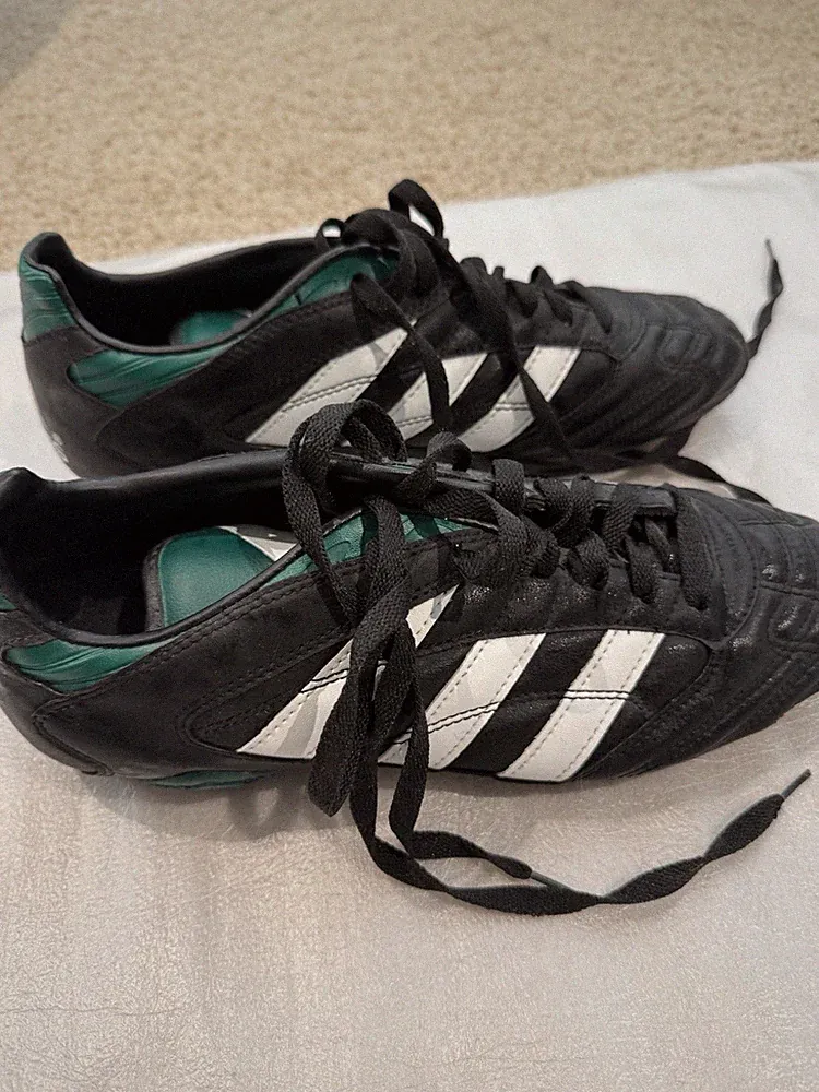 VTG 1999 Adidas Stratos SL Soccer Cleats Black Green 045467 Mens US 11 NOS New
