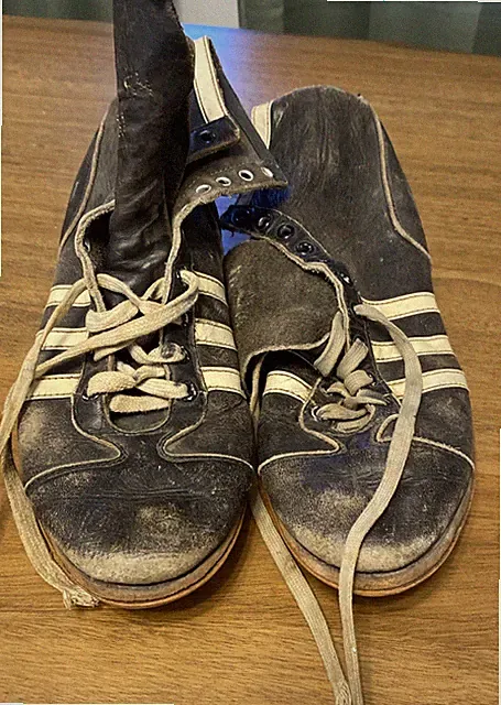 VTG 60S WILSON LEATHER FOOTBALL SHOES CLEATS RUGBY HIGH TOP