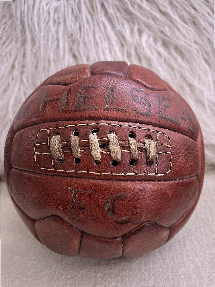VTG Chelsea FC Leather Soccer Futbol 18-Panel Lace J Salter & Son England Made