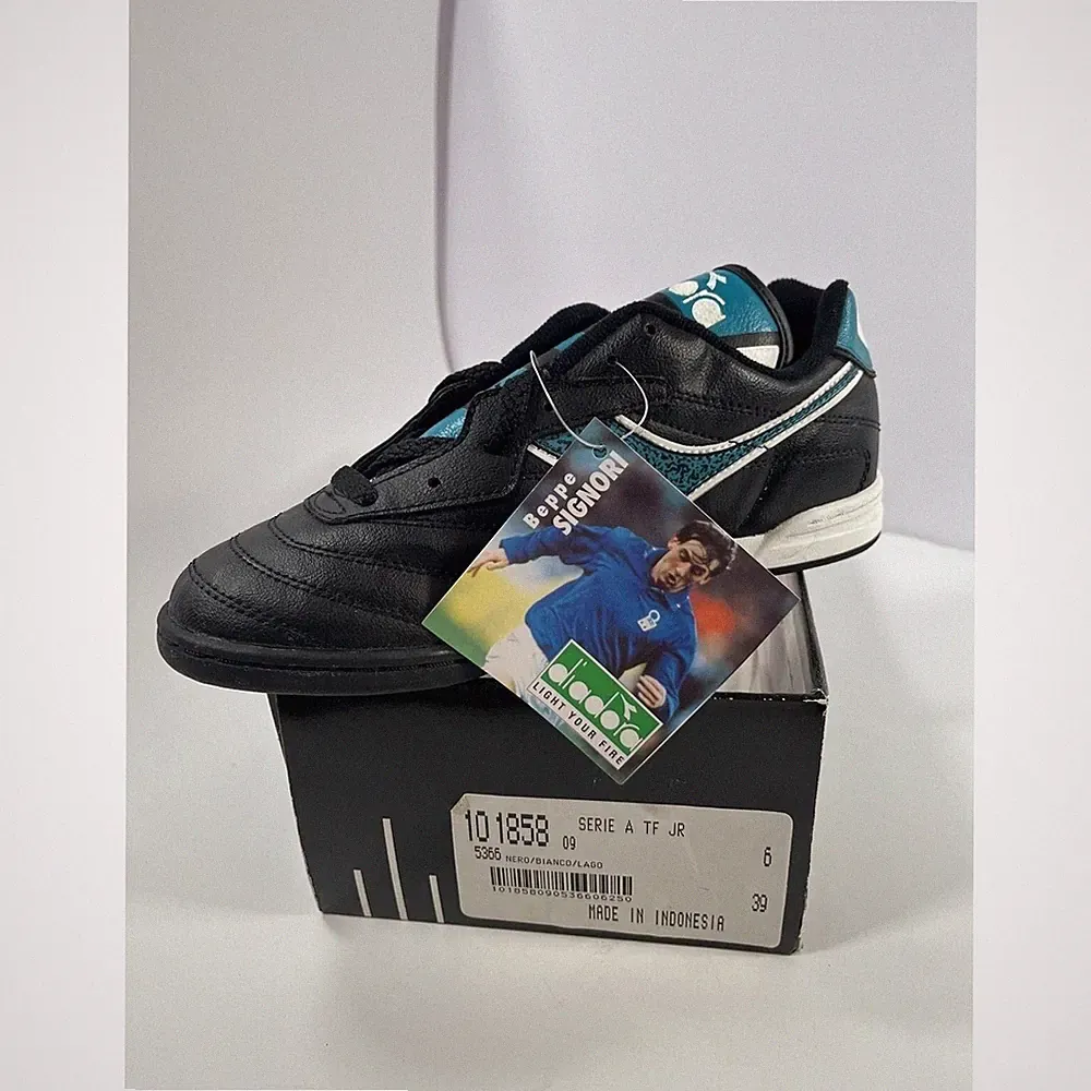 VTG Diadora Serie A Jr Sz 6 Soccer Cleats Shoes Beppe Signori Signature Edition