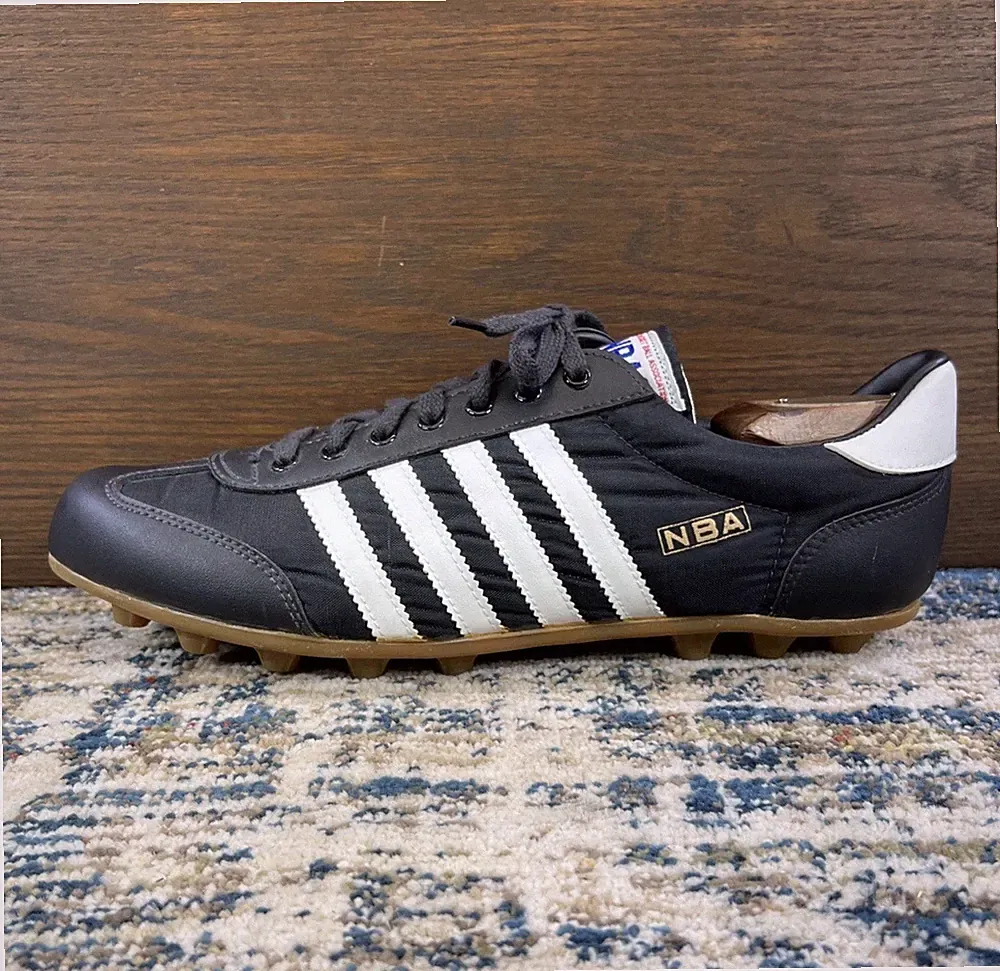 Vtg New 70’s Kinney x NBA Soccer Black Cleats 4-Stripe Mens Sz 10 NOS Rare!