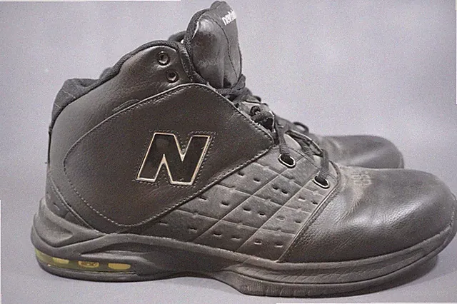 Vtg New Balance BB888BP Team Basketball Shoes Men Size 12 4E Black Leather Rare