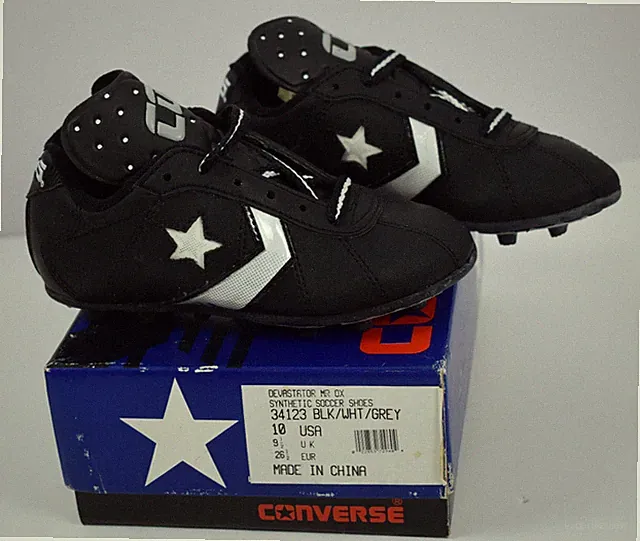 VTG NIB Converse Devastator Mr OX Sz 10 US Child Synthetic Soccer Cleats Blk