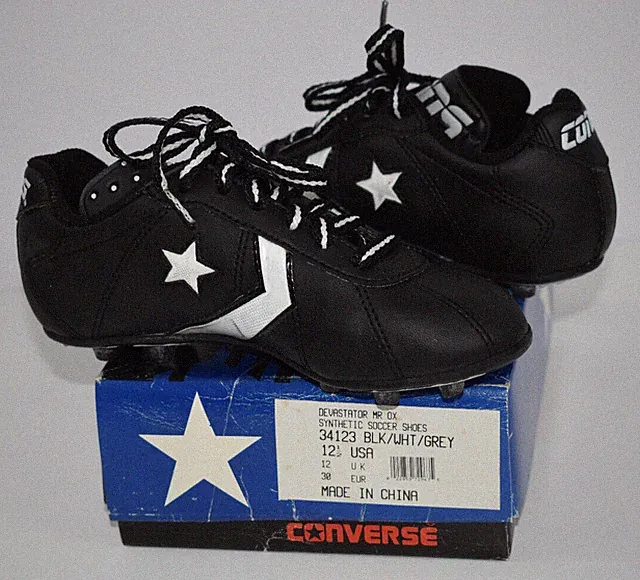VTG NIB Converse Devastator Mr OX Sz 12.5 US Child Synthetic Soccer Cleats Blk