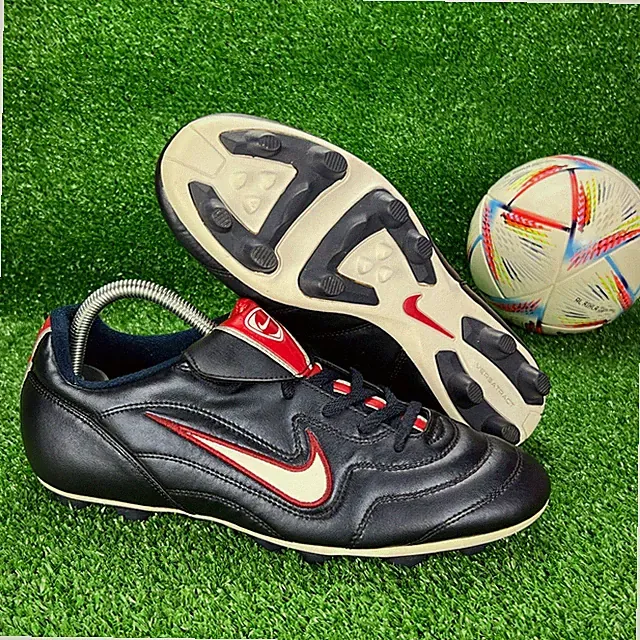 VTG Nike Soccer Cleats Women Size 10 Obsidian Blue Red White Y2K 306439-411