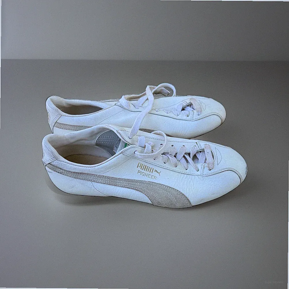 VTG Puma FIFA Pioneer Men's White Gray Leather Soccer Cleats Yugoslavia Made