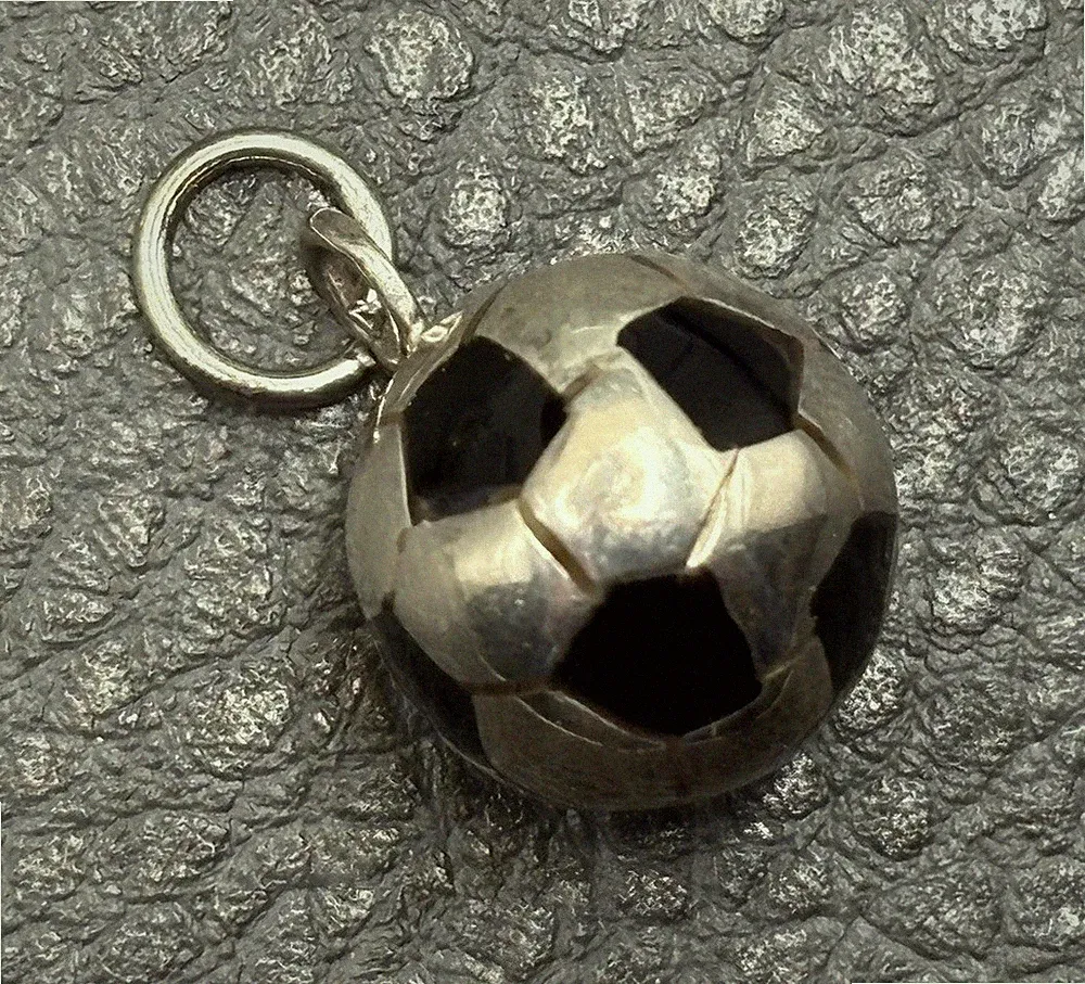 silver soccer charm