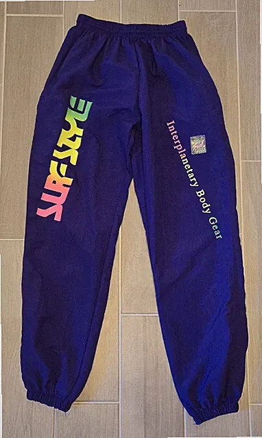 VTG Surf Style Interplanetary Body Gear Iridescent Purple Trackpants USA Small
