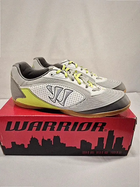 Warrior Mens 9D Thrust Shoe SMFICWT Gray/Lime Lace-Up Low Top Indoor Soccer $138