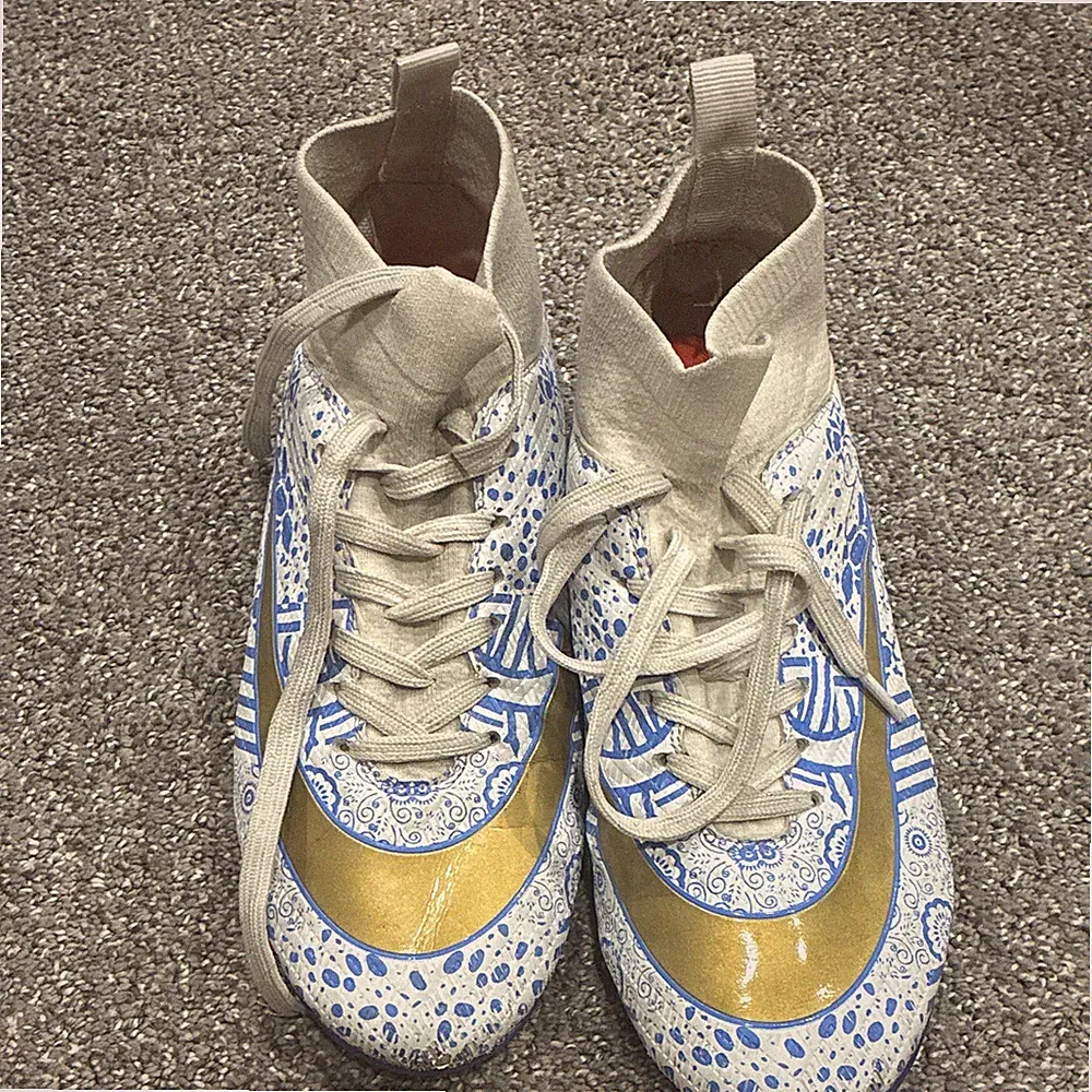 White And Blue, Indoor Turf, Soccer, Cleats, Or Outside Turf