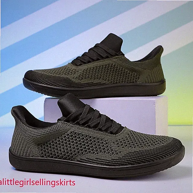 Wide Toe Men Mesh Barefoot Shoes Soft Sole Knitted Flat Walking Cycling Sneakers