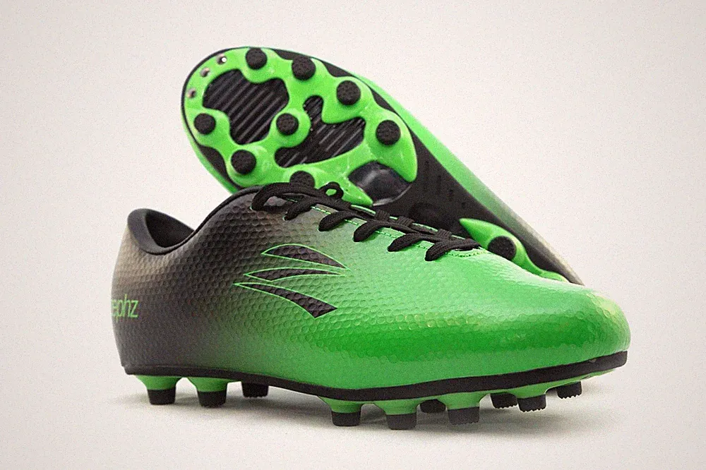 Wide Traxx Soccer Cleat, Lime Green/Black, Adult 11