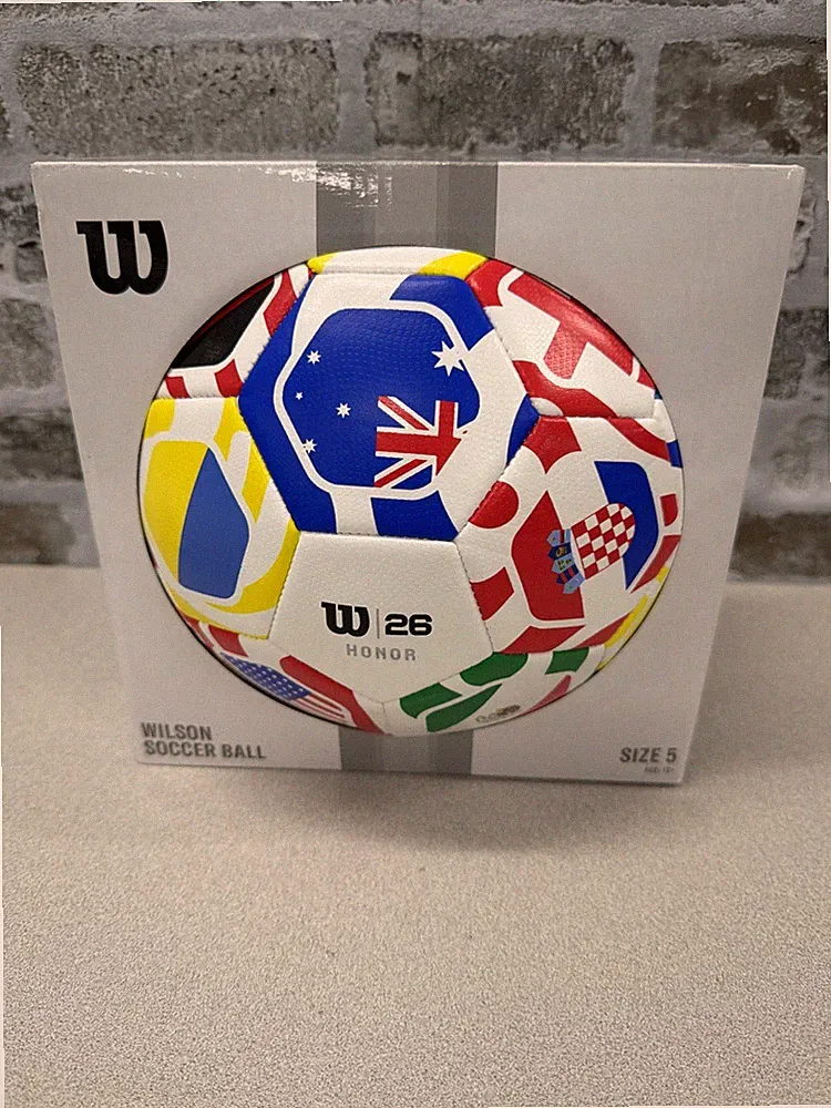 Wilson 26 Honor Soccer Ball - Size 5 Multicolored Multiflag New