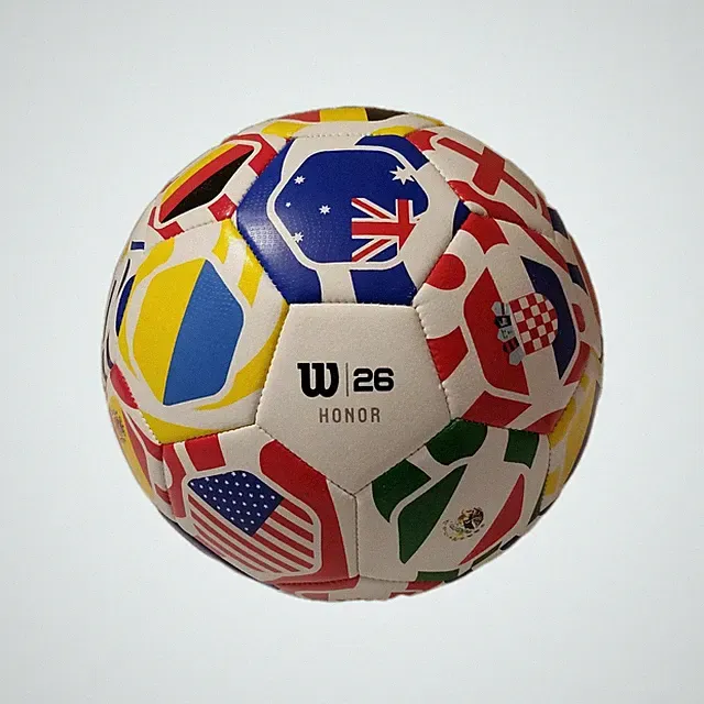 Wilson 26 Honor Soccer Ball - Size 5 Multicolored Multiflag New