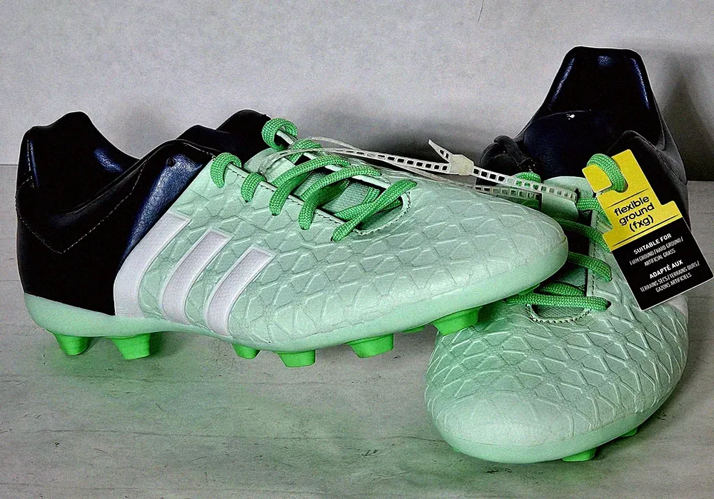 ***Women's Adidas 15.4 FXG Soccer Cleats (Frozen Green/White/Flash Green)***