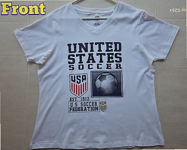 Women's Apparel United States Soccer Relaxed Fit White T-Shirt - Size: X-Large