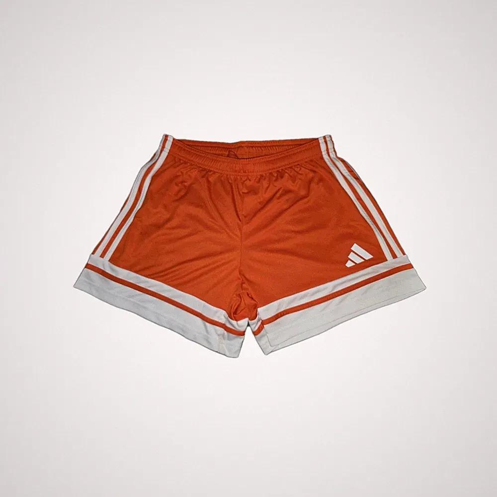 Women's New Medium Adidas 3 Stripe AEROREADY Athletic Soccer Shorts Orange White