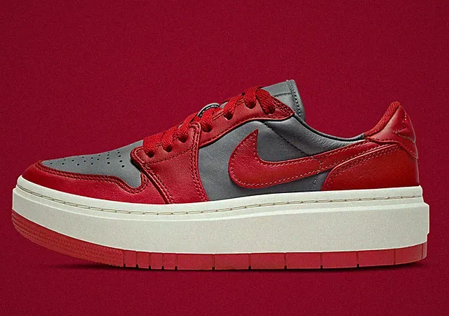 Women's Nike Air Jordan 1 Elevate Low Platform Bred Red Grey DH7004-006 sz 9.5