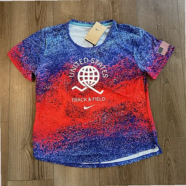 Women’s Size Medium Nike USA Track And Field Shirt Blue Red FJ3432-635