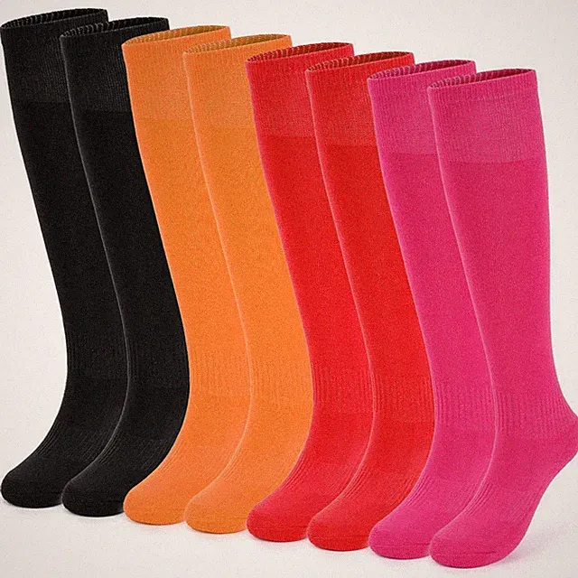 Women Sports Socks Team Soccer Football Softball Athletic Knee High Stockings US