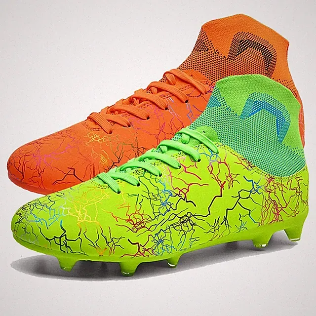 Womens High Top Lightweight Soccer Cleats Mens Comfy Football Boots Spikes Sh...
