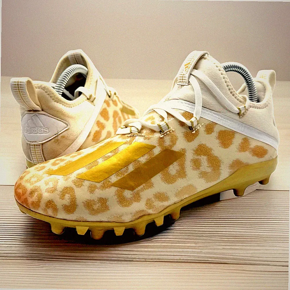 Womens Size 6 EUC Adidas Adizero Soccer Cleats Gold Cheetah Print Priced To Sell