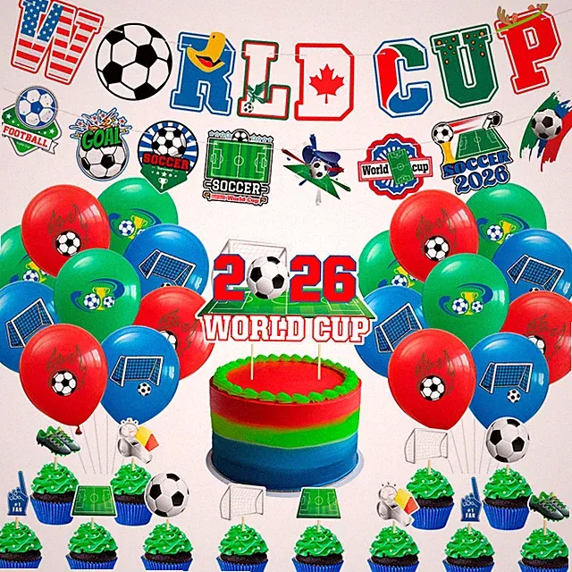 World Cup 2026 Decorations Party Supplies Set - 32 Pcs Soccer Theme