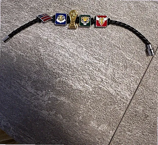 World Cup 3 mascot Sports Bead Charms Magnetic Clasp SS