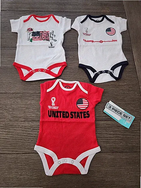 World Cup Soccer USA Onesee set 3 pack