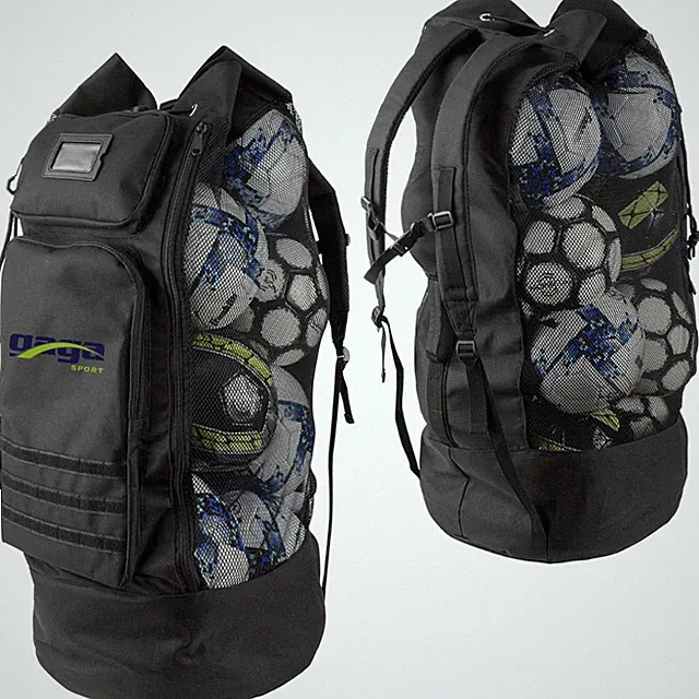 XL Mesh Ball Bag Soccer Basketball Volleyball Coach Equipment Adjustable Straps