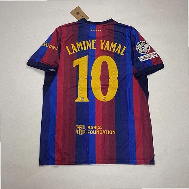 Yamal 10 Barcelona Blue Red Short Sleeve Kit Jersey