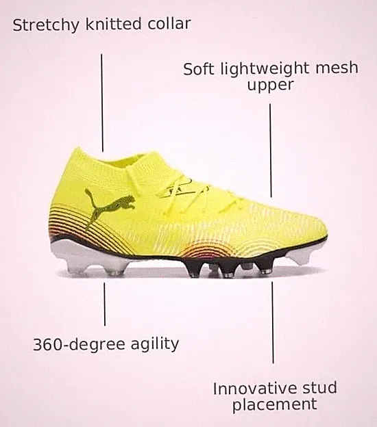 YELLOW - PUMA WOMENS FUTURE 8 MATCH FIRM, ARTIFICIAL GROUND SOCCER CLEATS