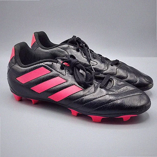 Youth Adidas Goletto VIII Cleats - Black/Hot Pink, Size 5.5 UK 5, Used