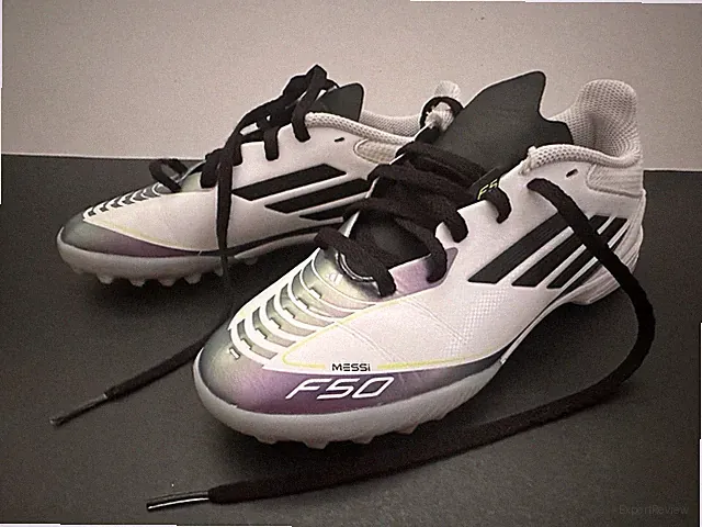 Youth Adidas Messi F50 Club Turf Soccer Shoes White/ Purple IE9082 Sz 2.5 VGUC