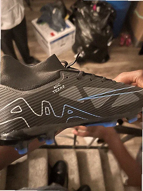 Youth Black Soccer Cleats with Blue Accents ACC Tech for Soccer