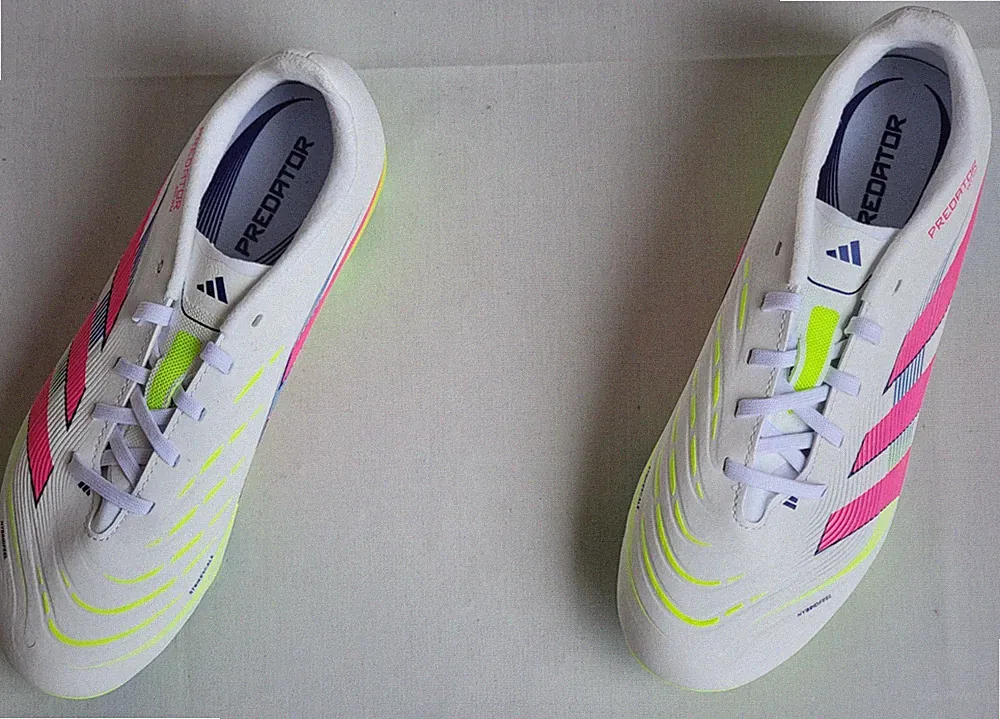 Youth Size 2.5 White/Pink/Lemon Adidas Predator League FG Soccer Cleats ID3752