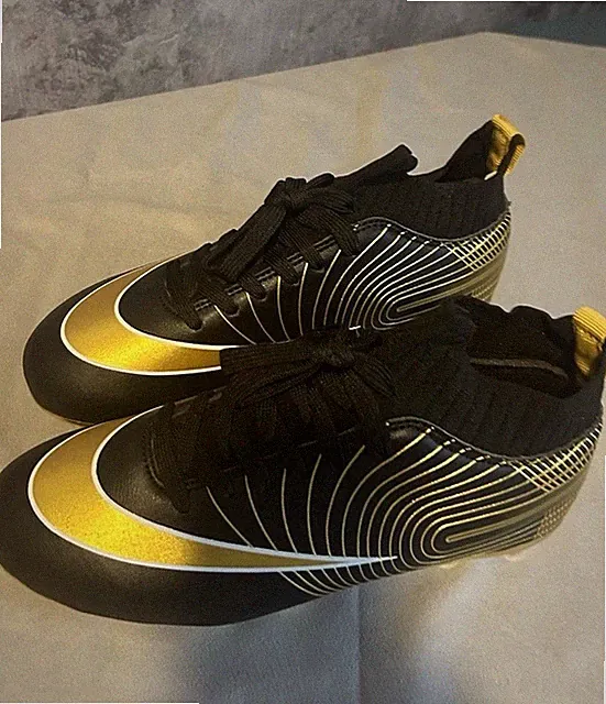 Youth Size EU 36 Soccer Cleats Gold/Black.