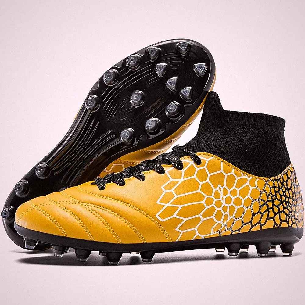 Youth Soccer Cleats Boys Girls High-top Football Cleats Lightweight Ankle-hig...