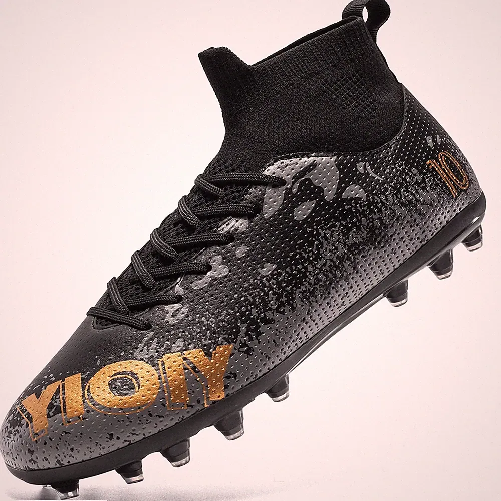 Youth Soccer Cleats Boys Girls High-top Football Cleats Non-Slip Training Soc...