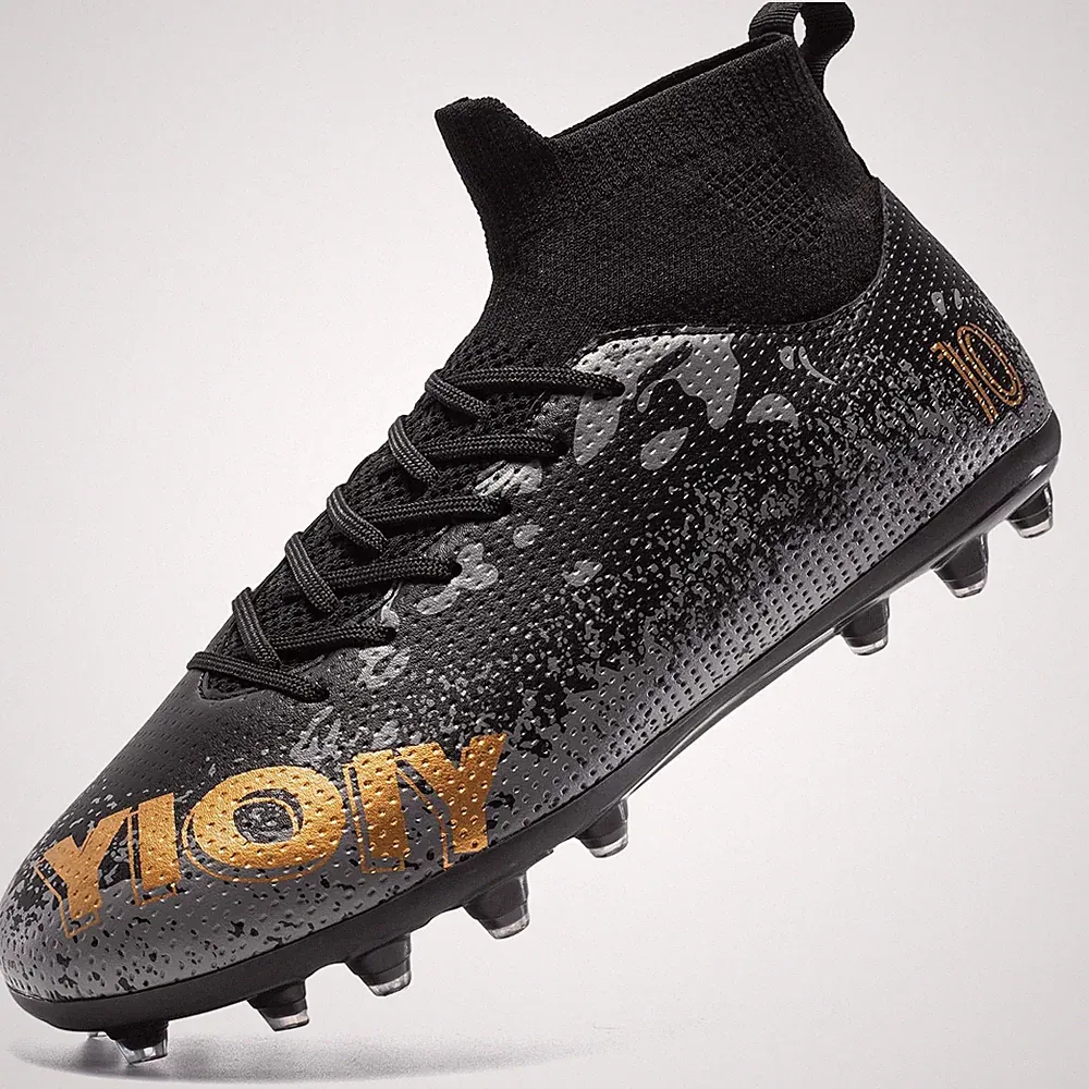 Youth Soccer Cleats Boys Girls High-top Football Cleats Non-Slip Training Soc...