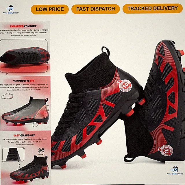Youth Soccer Cleats for Boys & Girls - Athletic Outdoor Football Shoes, Size Opt