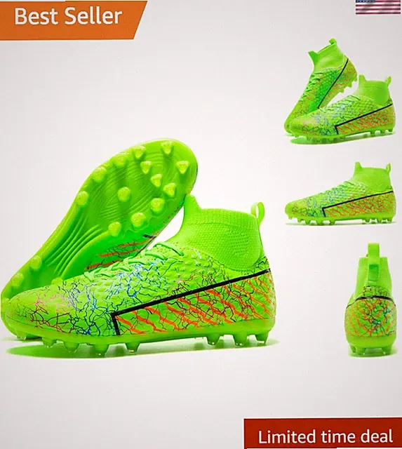 Youth Soccer Cleats - Lightweight High-Top Football Boots for Training