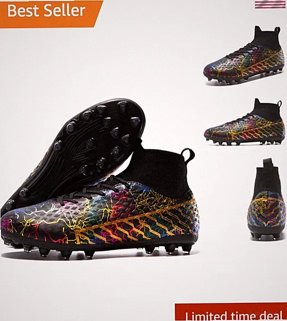 Youth Soccer Cleats - Lightweight High-Top Football Boots for Training