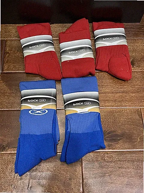 Youth Soccer Socks Lot 5 Pairs Blue Red Fits Shoe Size 4–8