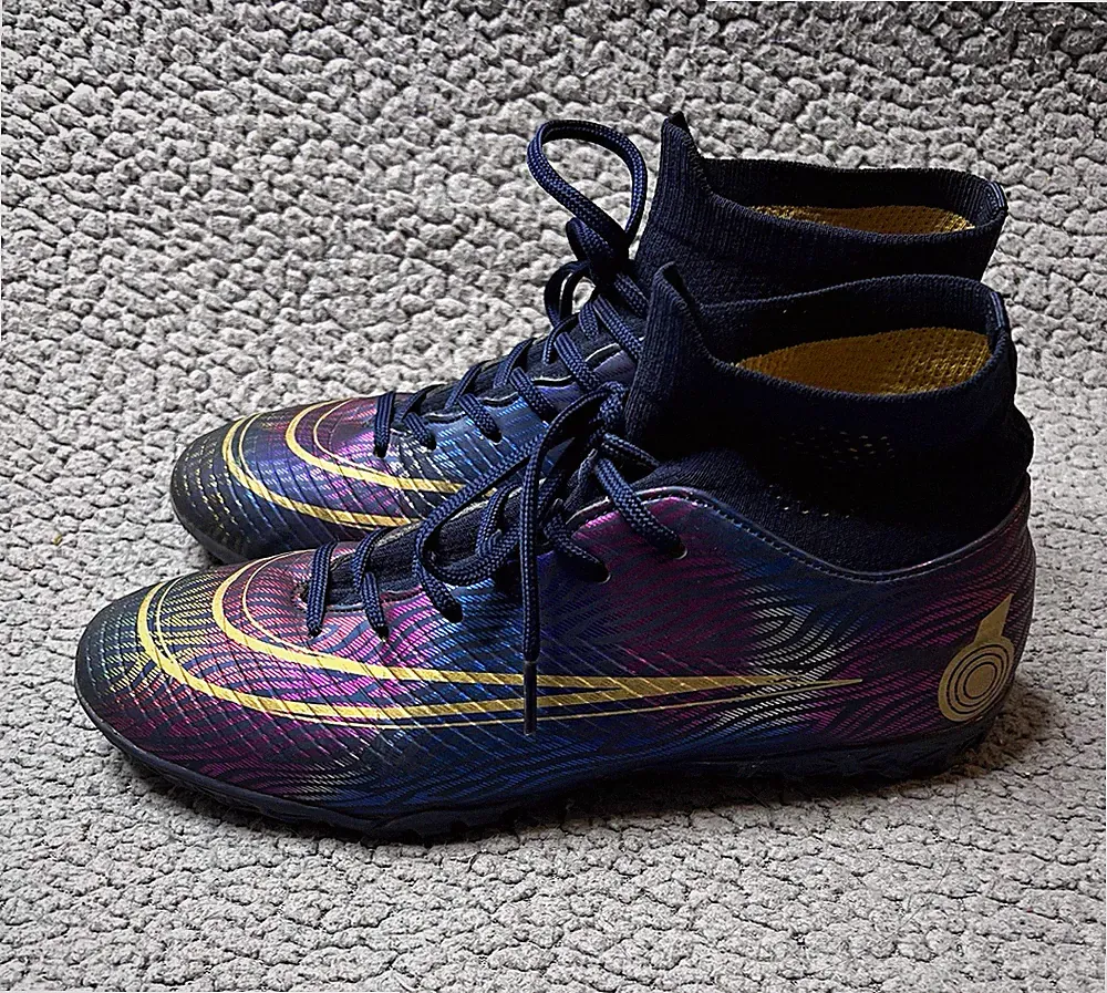 Youth Unisex Soccer Turf Cleats High-Top Shoes Multi-Color Colorway