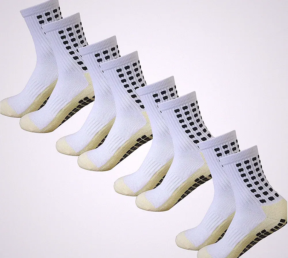 Yufree Soccer Grip Socks for Ultra Traction, 4 Pairs | Breathable