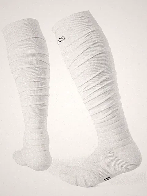 Yxmeiguo Scrunch Socks - Extra Long Padded Sports with Large, White