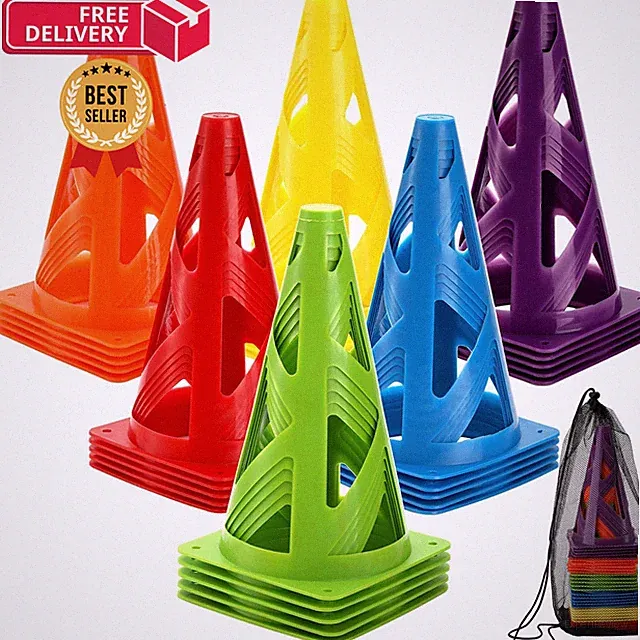 ZEAYEA 30 Pack Agility Training Sport Cone, 9 Inches Soccer Cones with Red